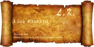 Lini Klotild névjegykártya